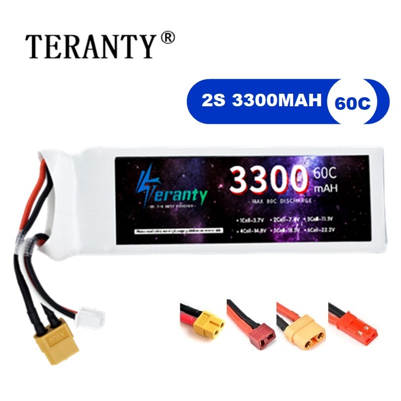 Drone Battery Connector - Batteria LiPo 2S 7.4V 3300mAh 60C