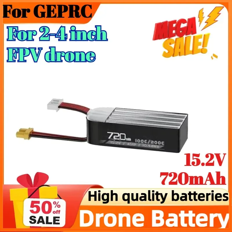 Drone Battery High Voltage - Batteria 4S 15.2V 720mAh 100C per