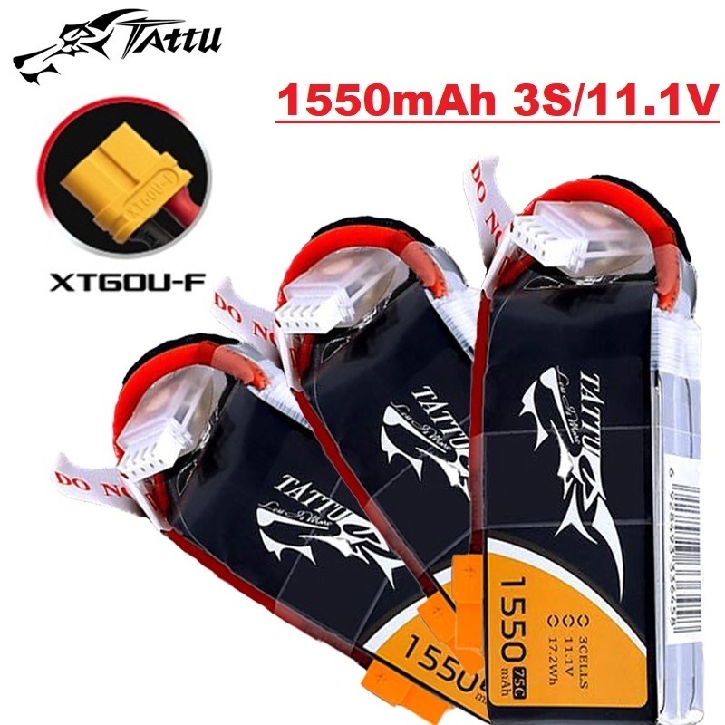 Drone Battery Li-Ion - Batteria TATTU 3S 11.1V 1550mAh 75C