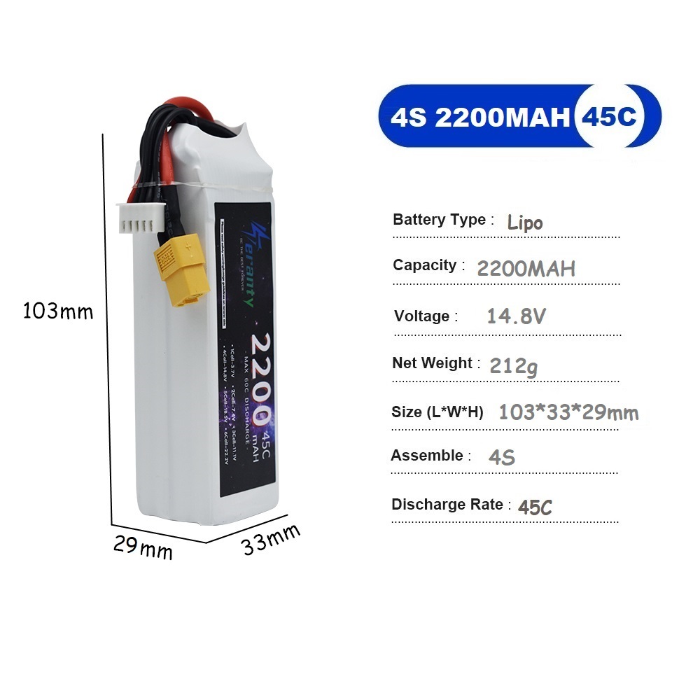 Batteria LiPo 4S 14.8V 1500mah - Drone Battery 4S recensione e prezzo
