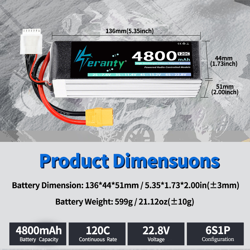 Batteria Lipo TERANTY 6S 4800m - Drone Battery Plate recensione e prezzo