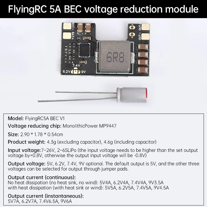 FlyingRC 5A BEC Modulo regolat - Drone Battery 6S recensione e prezzo