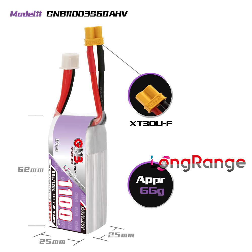 GNB 1100mAh 2S 3S 4S 6S 60C/12 - Drone Battery 6S recensione e prezzo