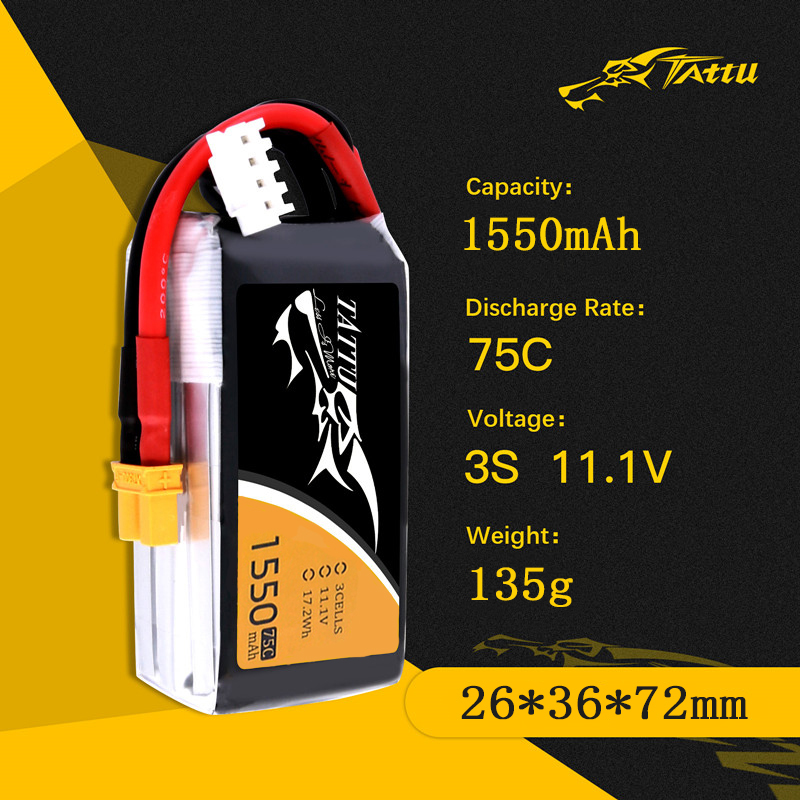 Batteria TATTU 3S 11.1V 1550mA - Drone Battery Li-Ion recensione e prezzo